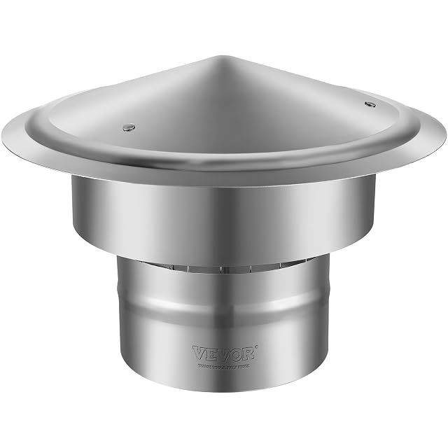 A stainless steel chimney cap 300 by 300 millimetres with mesh sides and expansion bolt fixings