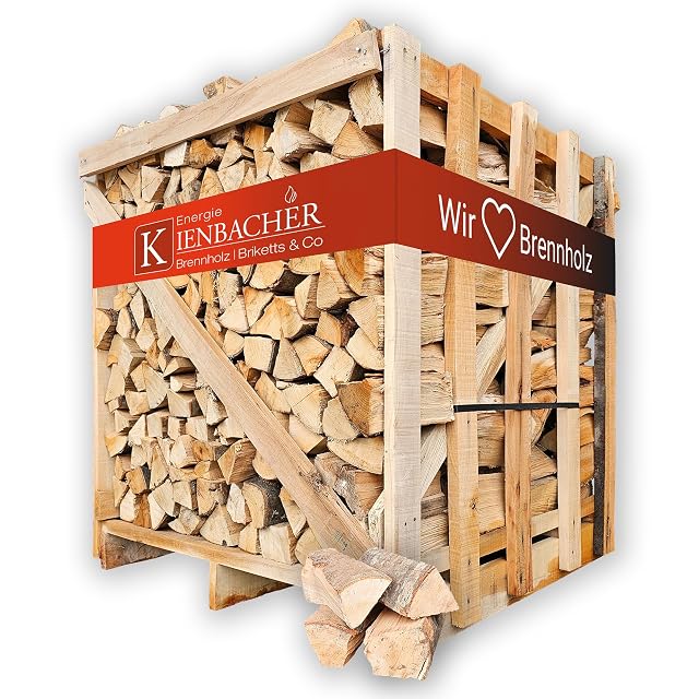 A one-Raummeter box of 25 cm beech firewood delivered by tail-lift lorry