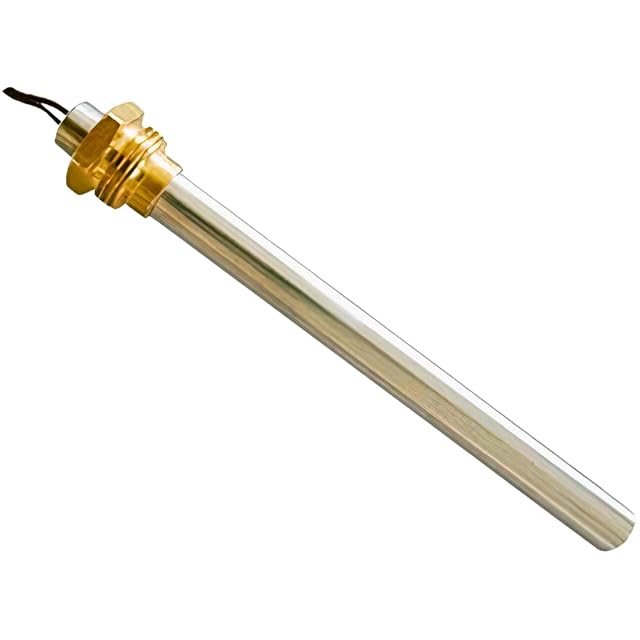 A pellet stove igniter rod with a 3/8 inch threaded connection, 9.9 millimetres in diameter