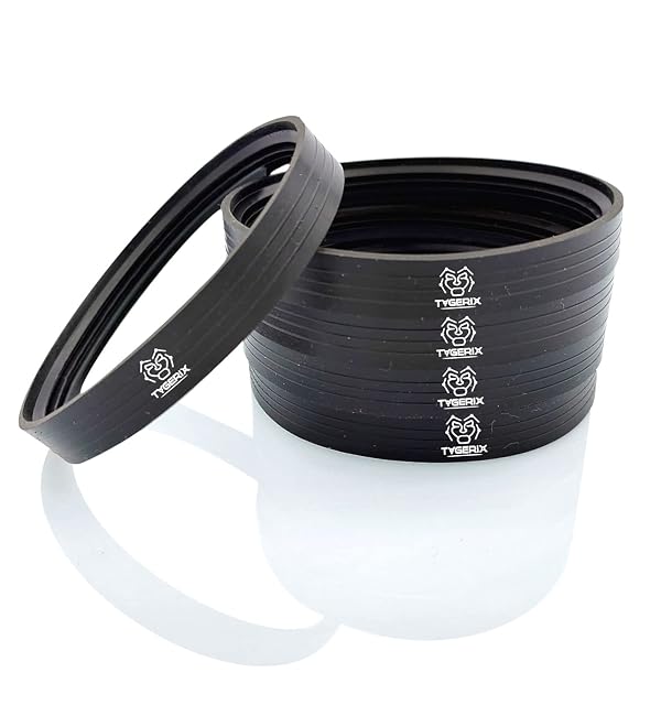 Five black triple-lip silicone seals of 100 millimetres for pellet stove flue pipe