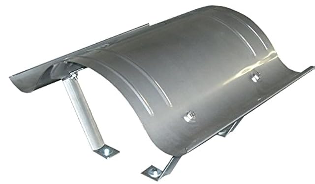 A stainless steel and copper chimney hood measuring 700 by 700 millimetres