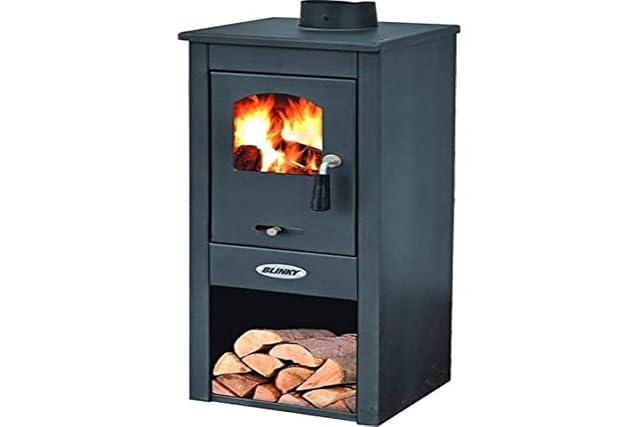 Anthracite Blinky 9815004 freestanding wood stove with a single glass door